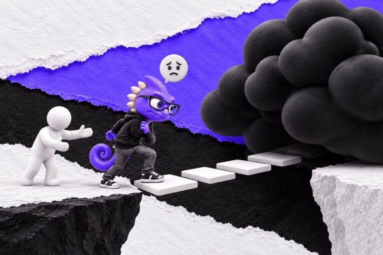 Viés de pessimismo: ilustração com o Marc e bonequinhos de argila — black clay storm cloud over short white bridge